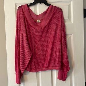 Free People Pink Long Sleeve Shirt Size Small